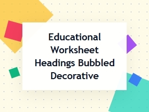 Bubbled Decorative Fonts for Worksheet Headings